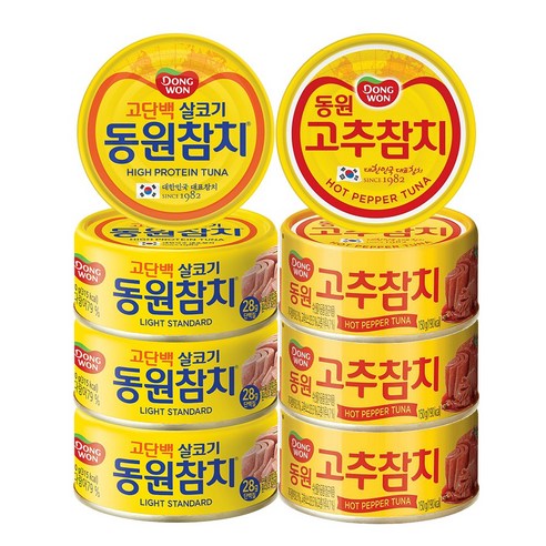 동원 라이트스탠다드 150g 4P + 고추참치 150g 4P, 1.2kg, 1세트