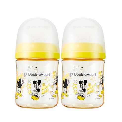 더블하트 모유실감 3세대 PPSU 디즈니 클래식 젖병 트윈팩(젖꼭지미포함), 미키, 160ml, 1세트