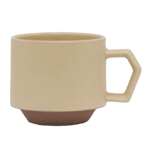 칩스 일본 핸드메이드 미노야키 도자기 쌓는 스택 머그컵 280ml, 1개, 탠 Tan