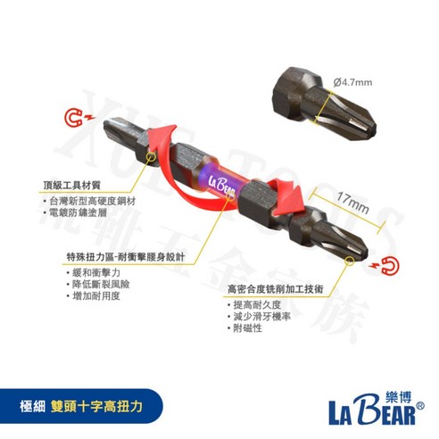 Labear 十字起子頭 雙頭十字 PH2 高扭力 十字批頭 起子頭 - 其他緊固工具 | 酷澎