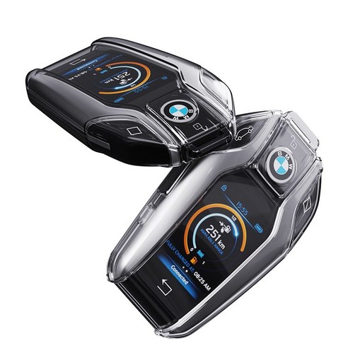칸탐 BMW 키 케이스 투명 스마트키 키홀더 호환상품, C타입:투명+투명블랙