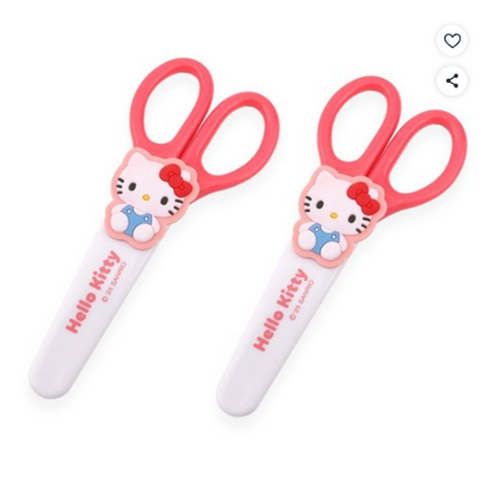 산리오 캐릭터 양손형 안전캡 가위, 2개, 헬로키티