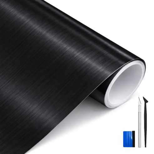 SOTT 프리미엄 3D 메탈 필름 랩핑 시트지, 1개, 블랙 폭40cm x 길이150cm