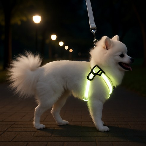 아일디 LED 라이트 하네스 발광 야간산책용, 블루