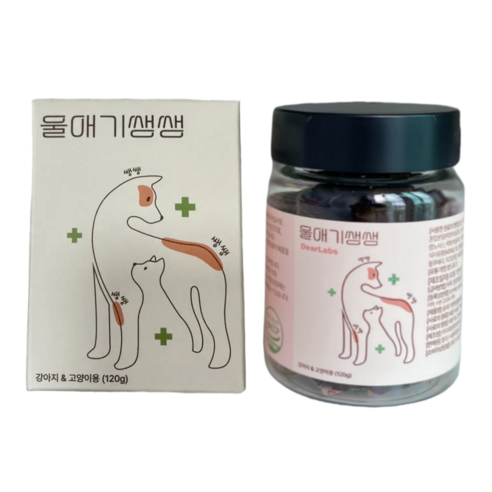 디어랩스 강아지 울애기쌩쌩 노견 눈 피부 관절 면역 장 종합영양제, 60정, 1개