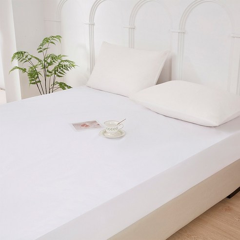 헤르티만 사계절 프리미엄 항균 방수 매트리스 커버, 화이트, 1개