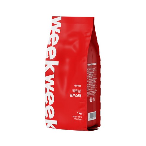 위크위크 고소한 베트남 로부스타 G1 원두 커피 홀빈, 6개, 1kg, 홀빈(분쇄안함)