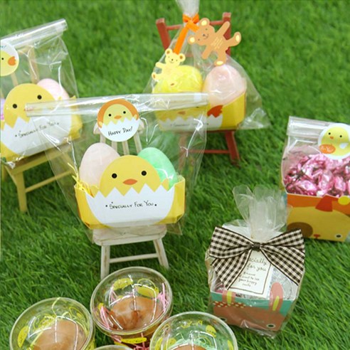 병아리트레이10장 opp봉투10장 스티커2장, opp봉투, 10개