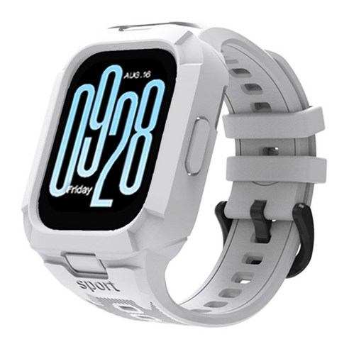 오네꼬네 샤오미 레드미워치5 라이트 액티브 일체형 케이스 스트랩 밴드 시계줄 호환용, 1개, 화이트