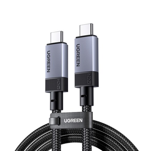 UGREEN 유그린 C타입 PD3.1 GEN3 240W 40Gbps USB4.0 고속충전 데이터 케이블 썬더볼트4 호환 8k60Hz 지원, 1개, 스페이스 그레이, 1m
