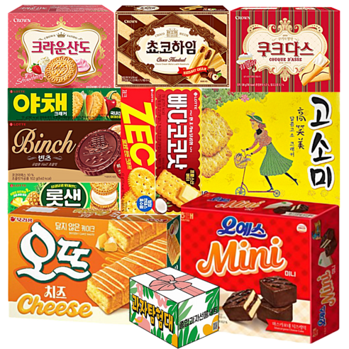 사무실 과자세트 11종 간식 모음, 1세트, A세트 오뜨 오예스미니 고소미 빈츠 크라운산도 외