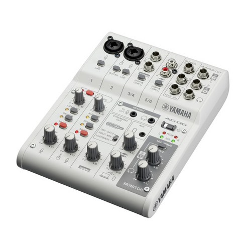 야마하 오디오 믹싱 콘솔 믹서 YAMAHA Audio Mixer, AG06 MK2(WHITE)