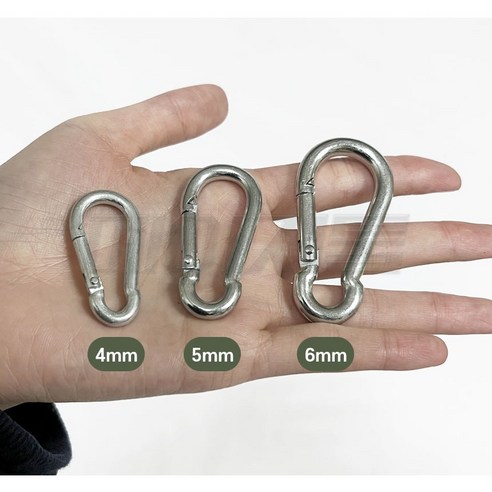 카라비너 미니 강철 대형 카라비나 캠핑 등산 낚시 차박 고리 4mm ~ 14mm 고급형, 1개, 단일
