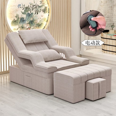 수동 리클라이너 마사지 베드 린넨(5830), 친환경 도톰 난간 화이트 린넨