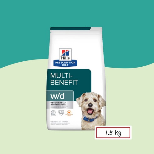 힐스 독 w/d 멀티베네핏 wd 반려견용 건사료, 1.5kg, 1개, 당뇨관리