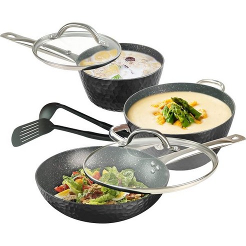 OYEAH 5종 세트다기능 탈착식 손잡이 냄비 세트, 흰색 5종세트 1개, 5종세트, 1개 상세사진 3