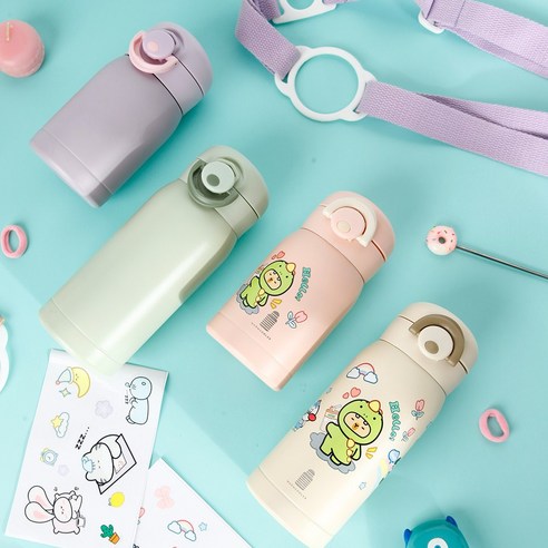 웜쿨러 원터치 보온 보냉 텀블러(스티커+스트랩세트) 이미지 2