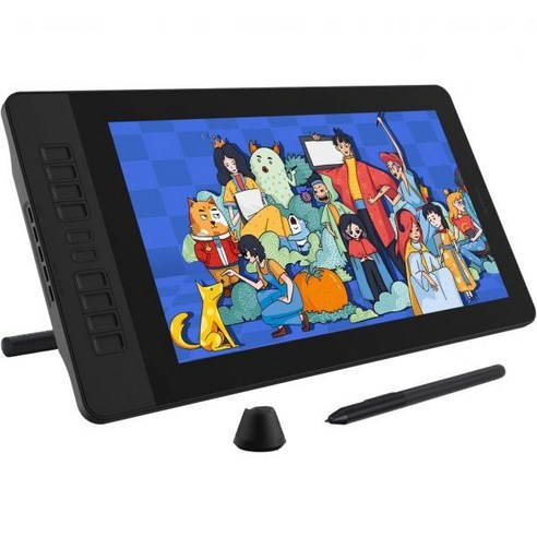 GAOMON PD1561 모니터 아트 드로잉 태블릿(10개 단축키 Mac Windows PC용 15.6인치), 15.6 inch, Black