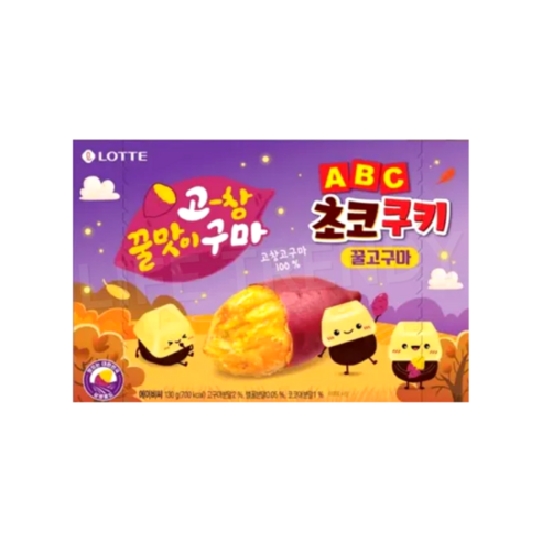 롯데웰푸드 ABC 초코쿠키 꿀고구마, 130g, 3개