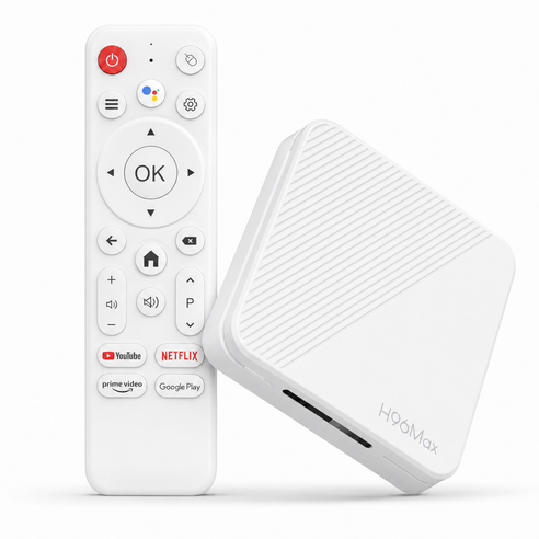 LOVFIR 4K UHD 안드로이드 TV 박스 OTT 셋톱박스 스마트TV 변환기 와이파이 블루투스 리모컨 포함, 1개, H313 안드로이드10 화이트 2+16G