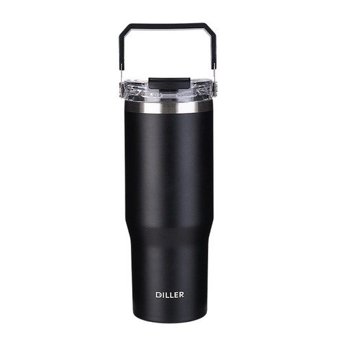 보보 릴랙스 휴대용 차량용 텀블러 950ml 보온보냉 손잡이 텀블러 사무실 야외용 텀블러, 1개, 블랙
