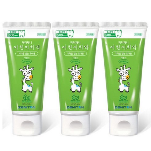 제니튼 닥터제니 저불소 어린이 치약, 60g, 3개