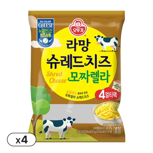 오뚜기 라망 슈레드 치즈 모짜렐라 (70gX4) 4개, 70g, 16개