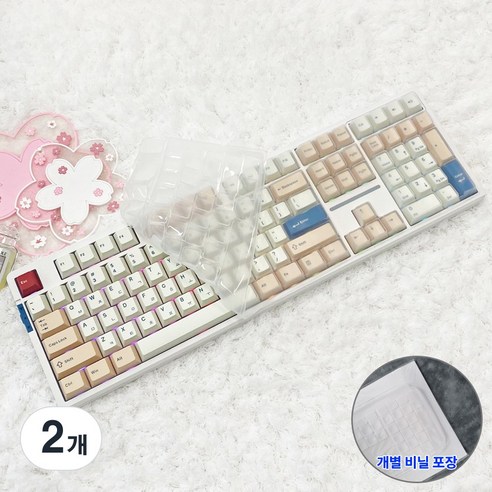 씽크웨이 토체프 101 키스킨 기계식 108키 키보드덮개 풀배열 실리콘 커버, 2개, 투명