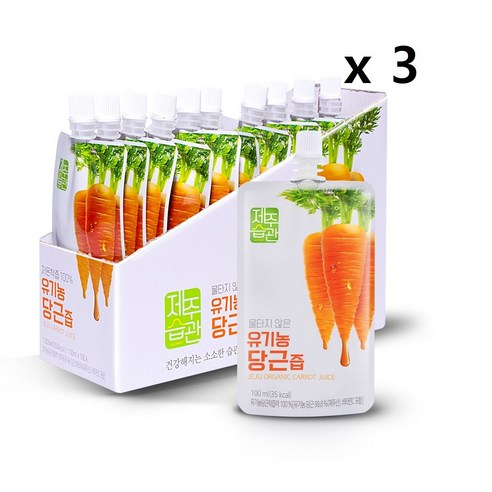 물타지않은 유기농 착즙 제주습관 유기농 당근즙 100ml 30개입 100... 실사용 후기 | 효과 있을까? - 상품 이미지 1