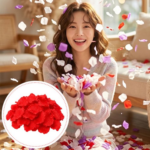 카로히포 웨딩촬영 프로포즈 꽃잎 웨딩 컨페티, 1000개, 레드
