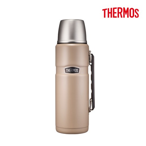 THERMOS 써모스 ROB-001K 트래블킹 대용량 등산 손잡이 보냉병 보온병 텀블러, 샌드블랙(SB), 1200ml