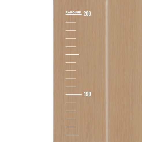 라라운드 자체제작 심플 키재기 스티커 200cm, 투명 화이트