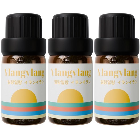 1+1+1 천연 유기농 아로마오일 에센셜오일, 유기농 일랑일랑오일, 10ml, 3개