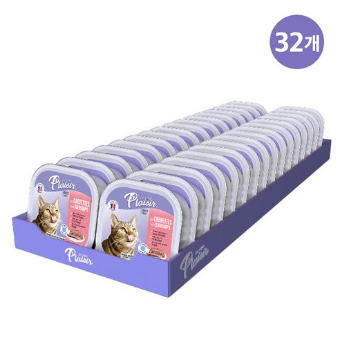 플레이저 프랑스 고양이 습식사료 [100gx32개], 새우, 100g, 32개