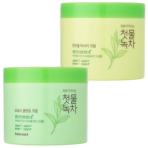 첫물녹차 클렌징크림 300ml+마사지크림 300ml 솔직 후기 | 피부 타입별 분석 썸네일