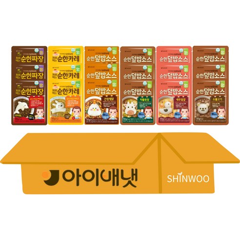 아이배냇 유아용 베베 순한 덮밥 소스 6종 짜장3+카레3+새우달걀3+소불고기3+간장찜닭3+차돌된장3, 1개