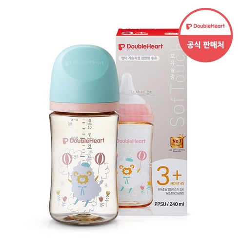 더블하트 모유실감 3세대 PPSU 하늘을날꼬양 240ml 젖꼭지포함/M/3개월~, 하늘을날꼬양(M젖꼭지포함), 1개