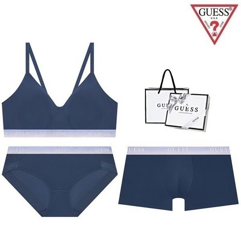 매장정품 GUESS 게스 [선물포장] 노와이어 그라데이션 커플속옷세트 BRBPDR315NY 1161996 - 커플 속옷 | 쿠팡