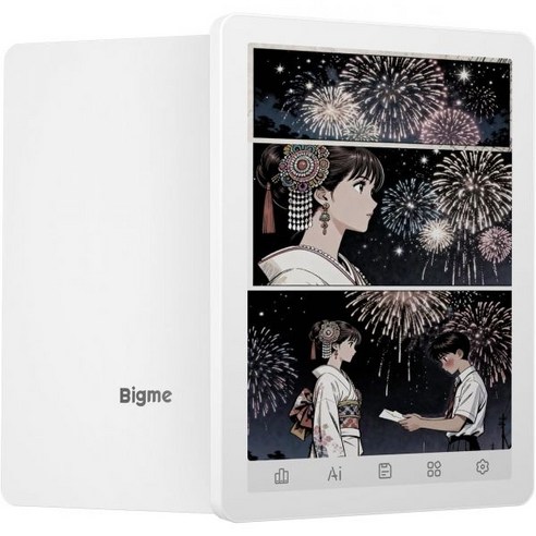 Bigme 빅미 B6 컬러 eReader 6인치 E 잉크 전자책 리더기 4GB 64GB 저장공간 안드로이드 14 OS 조절 가능한 전면 조명 오디오북 기능 아이보리 화이트2 2, Ivory White02