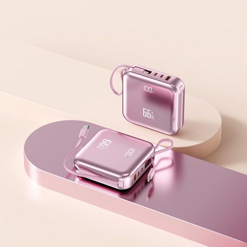 66 w Gosok Charging Bojo Pear Teori 30000 mAh Large Size Chogosok Charging Chogyeongryang Dijiteol Diseupeulre Nae Sheets Cable , Pink Saek (66w 고속충전 보조배터리 30000mAh 대용량 초고속 충전 초경량 디지털 디스플레이 내장 케이블, 핑크색)