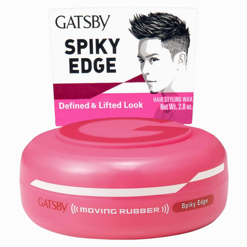 갸스비 무빙 러버 헤어 스타일링 왁스 스파이키 엣지 핑크, 80g, 1개