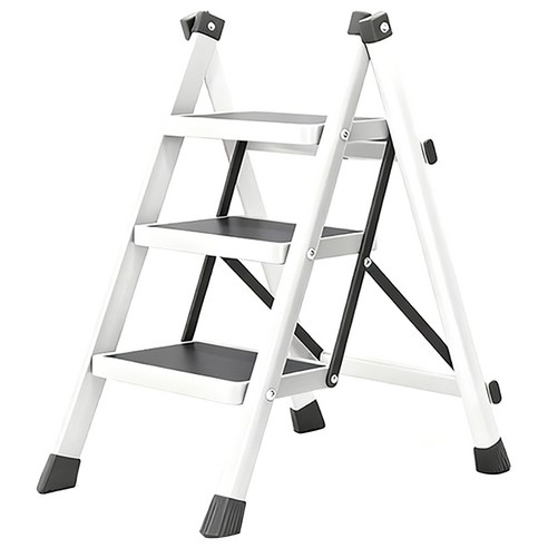 사다리 탄소강 휴대용 사다리 가정용사다리 화이트 4단/5단, S(77x47.5c..., 1개