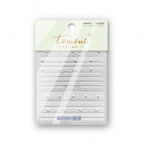 토모니 유행 레이스패턴엠보스티커 2종 택 일, 화이트(MS304), 1개