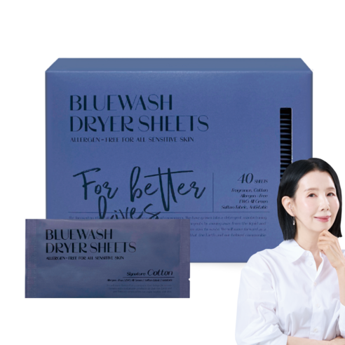 블루워시 피부장벽 보호 비건 건조기시트 시그니처 코튼향, 1개, 40매