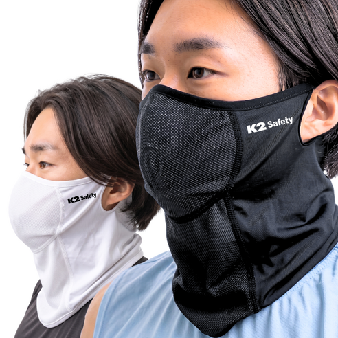 K2 Safety 메쉬 숨편한 가드스카프 멀티스카프+3중 MB필터 5매 증정, 화이트+블랙, 1세트