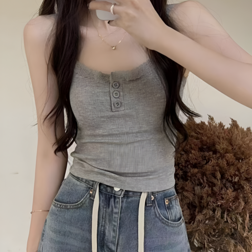 모던퀘스트 여성 나시 캡내장 레이스 끈나시