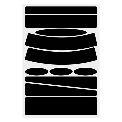 자동차 멀티 스크래치 커버 땜빵 스티커 / 휀다 도어 범퍼 흠집 문콕 커버 / 11P 대규격, 1세트, 유광블랙