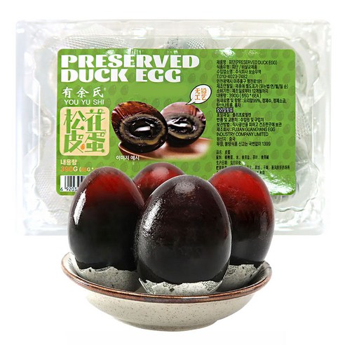 (배터짐) 송화단 피단 찐오리알 한곽6알, 360g, 1개