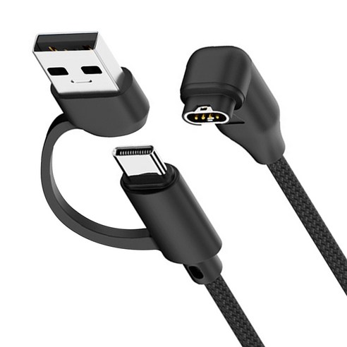 가민 2in1 충전 호환 케이블 USB-A C타입, 1개, 블랙, 103cm