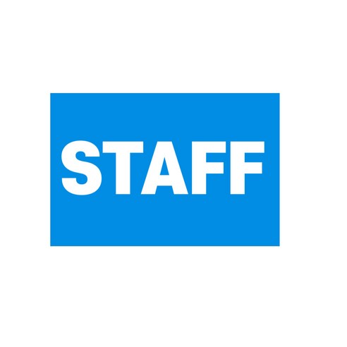 옷에 붙이는 방수 사각형 단체행사 모임용 일회용 이름 네임 스티커 명찰, 100매, STAFF(파랑)